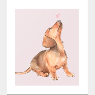 Little Red Doxie Love Posters and Art